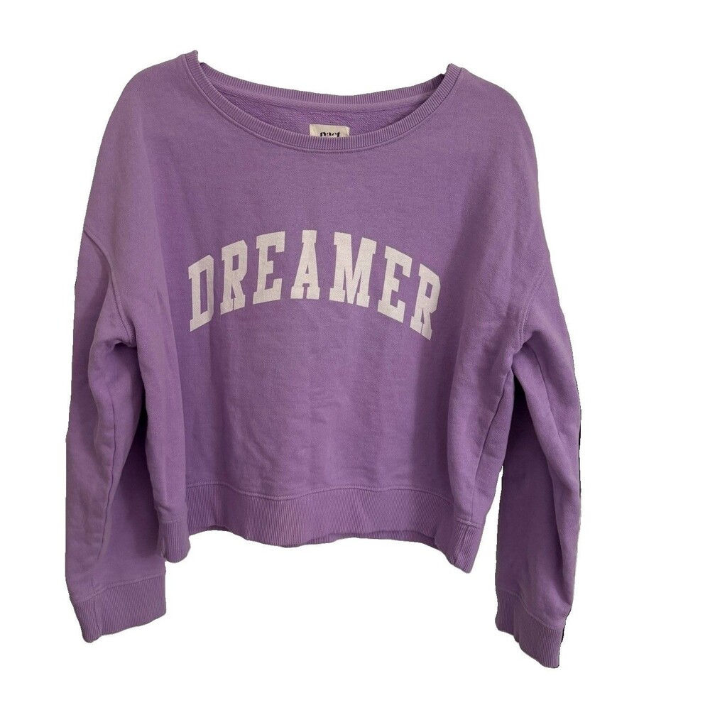 Pact Sweater‎ Womens Large Purple Dreamer Organic Cotton Pullover Crew Neck Boxy